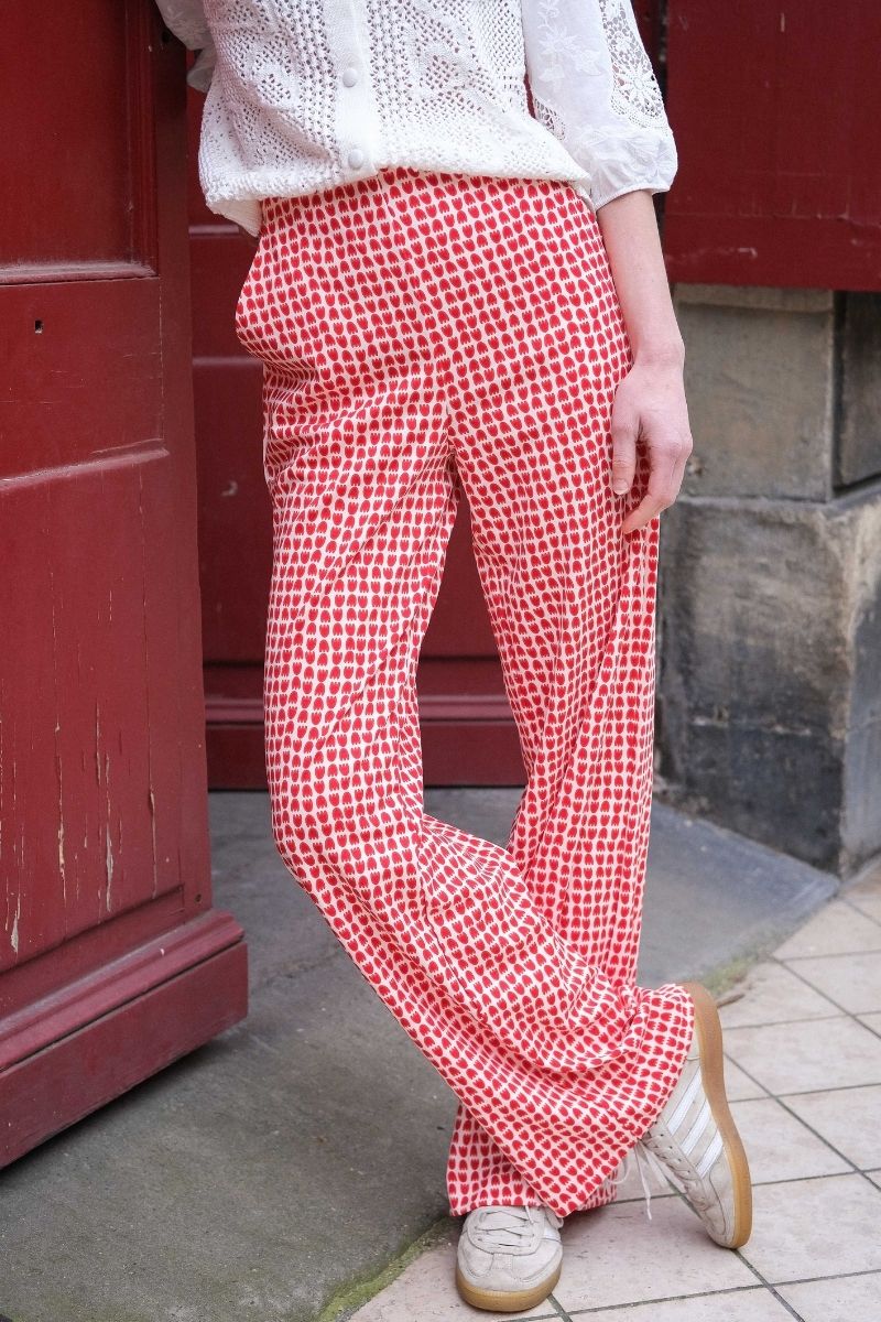 Pantalon Ihkate, couleur rouge, marque Ichi
