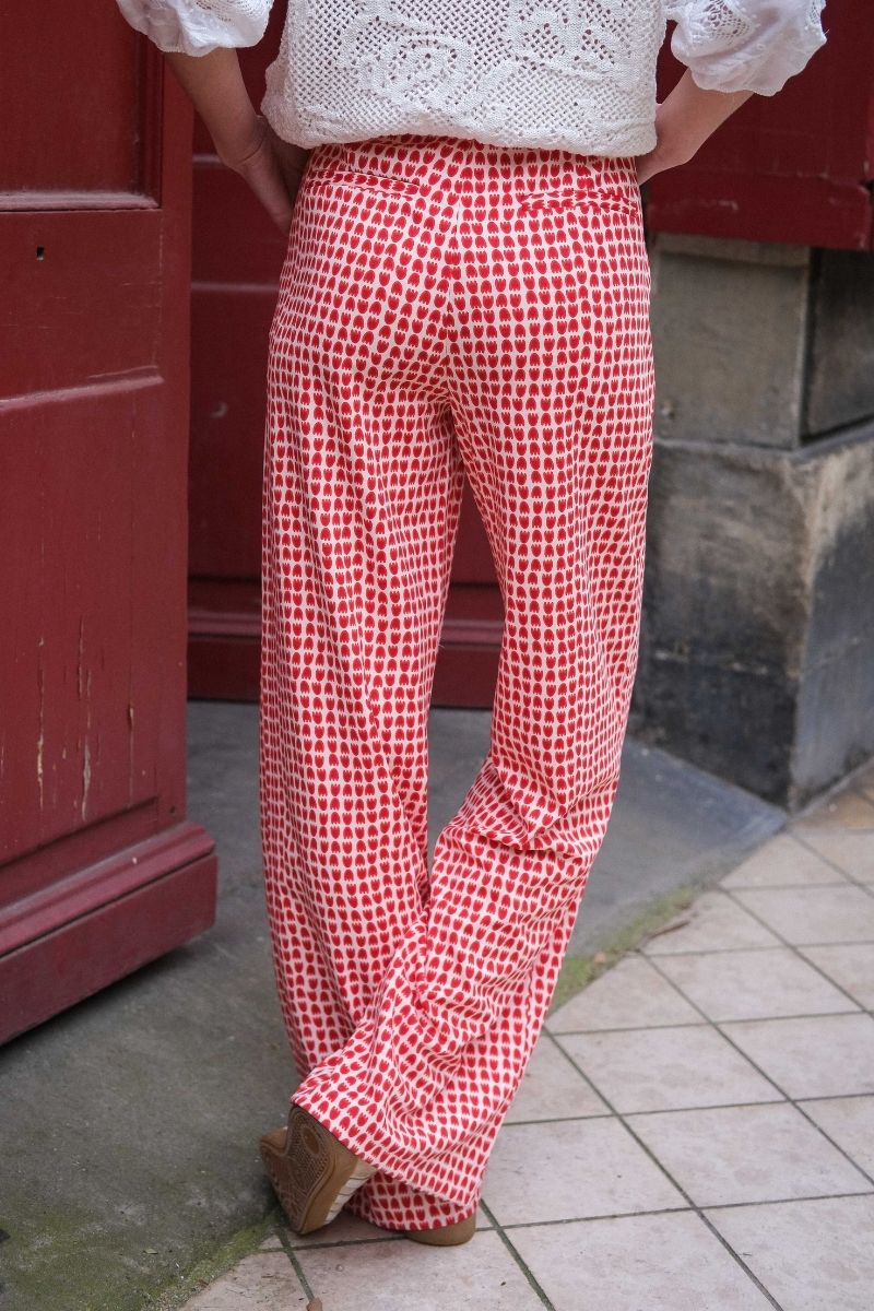 Pantalon Ihkate, couleur rouge, marque Ichi