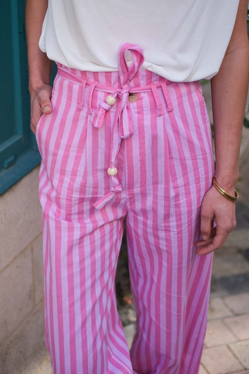 Pantalon Nami, couleur rose, marque Orfeo, taille élastique