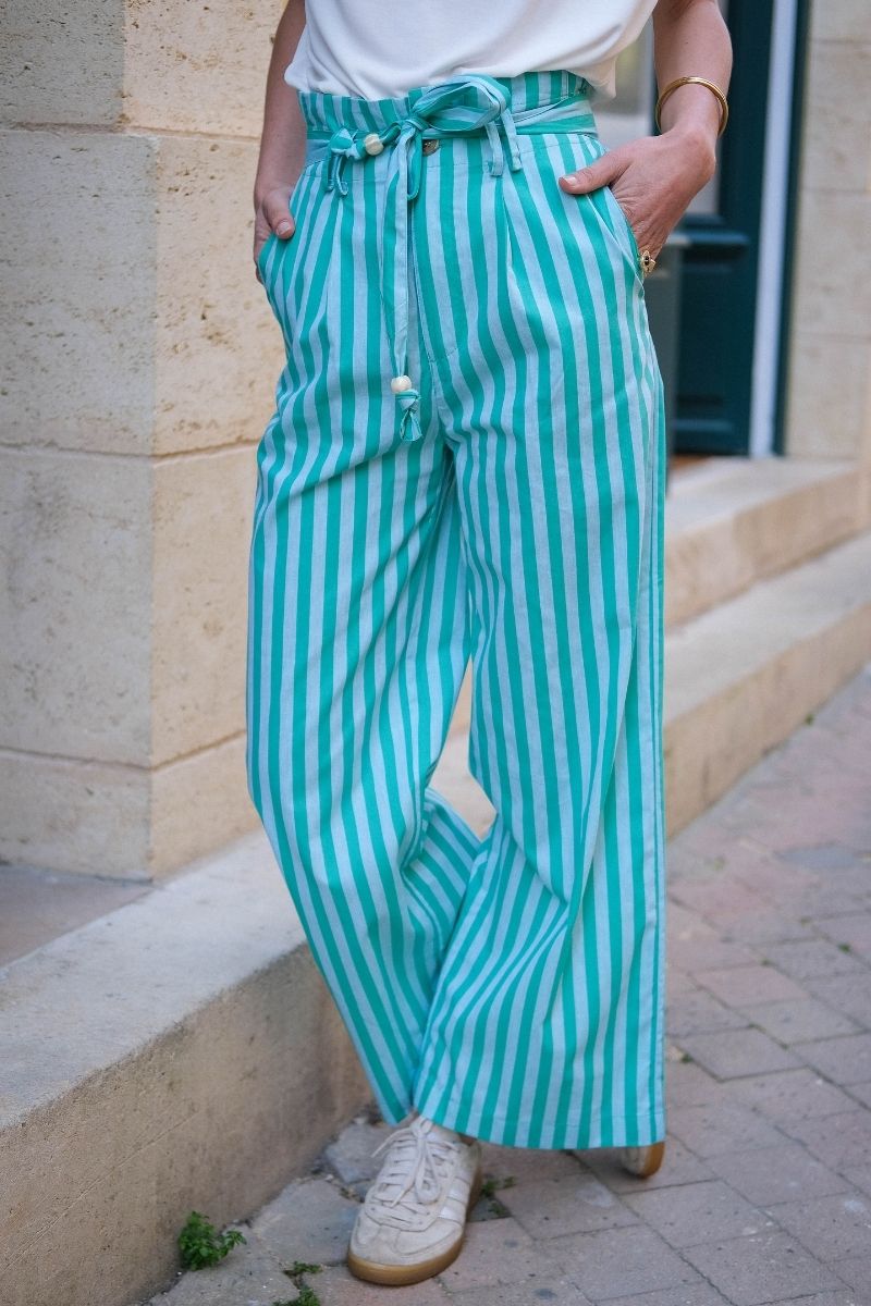 Pantalon Nami, couleur turquoise, couleur Orfeo