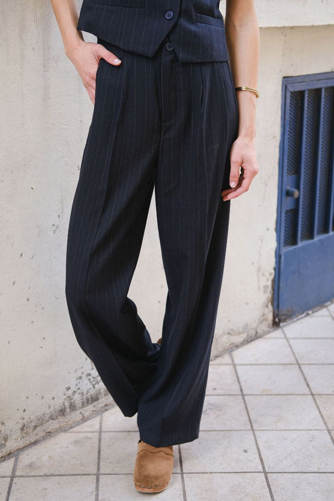 Pantalon Paulette, couleur navy, marque See U Soon
