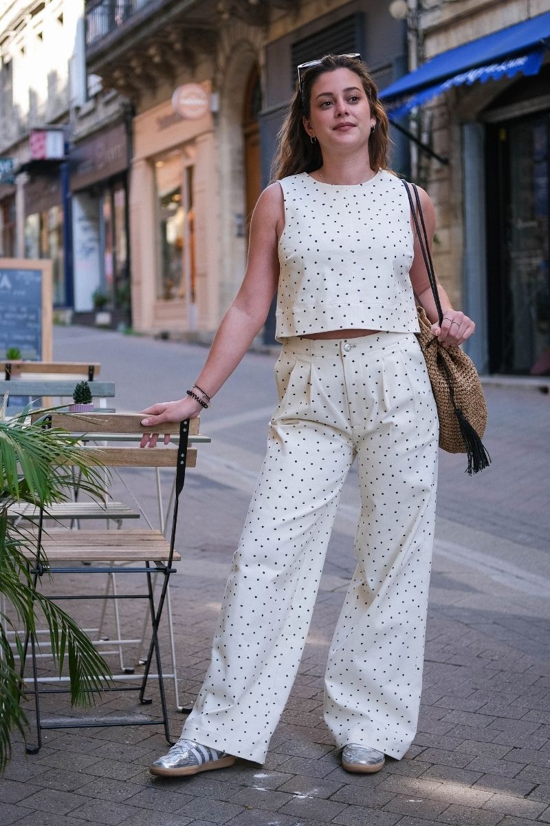 Pantalon Pavar, couleru écru, marque Laure + Max