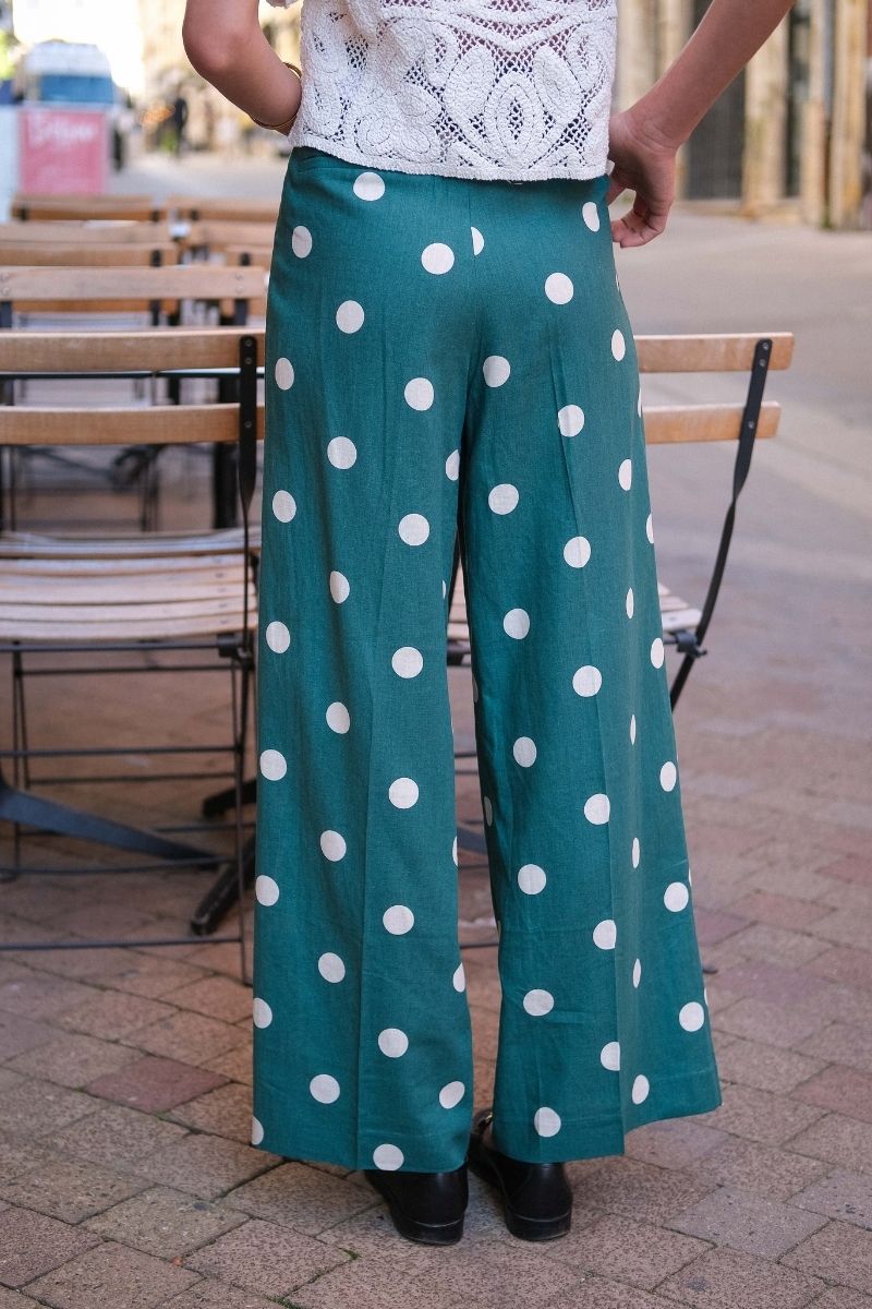 Pantalon Wynell, couleur vert, marque Grace & Mila, taille haute