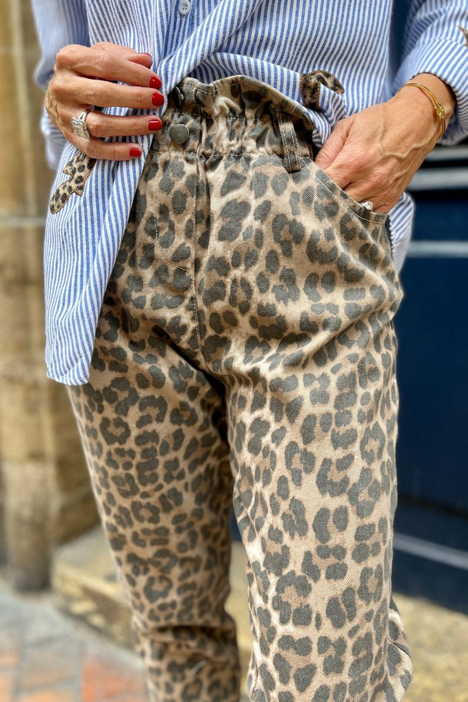 Pantalon Zoé, motif léopard, marque Marie Ile de Ré, taille élastique