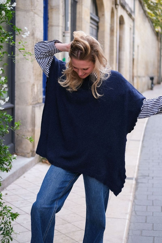 Pull Iamacha, couleur marine, marque Ichi
