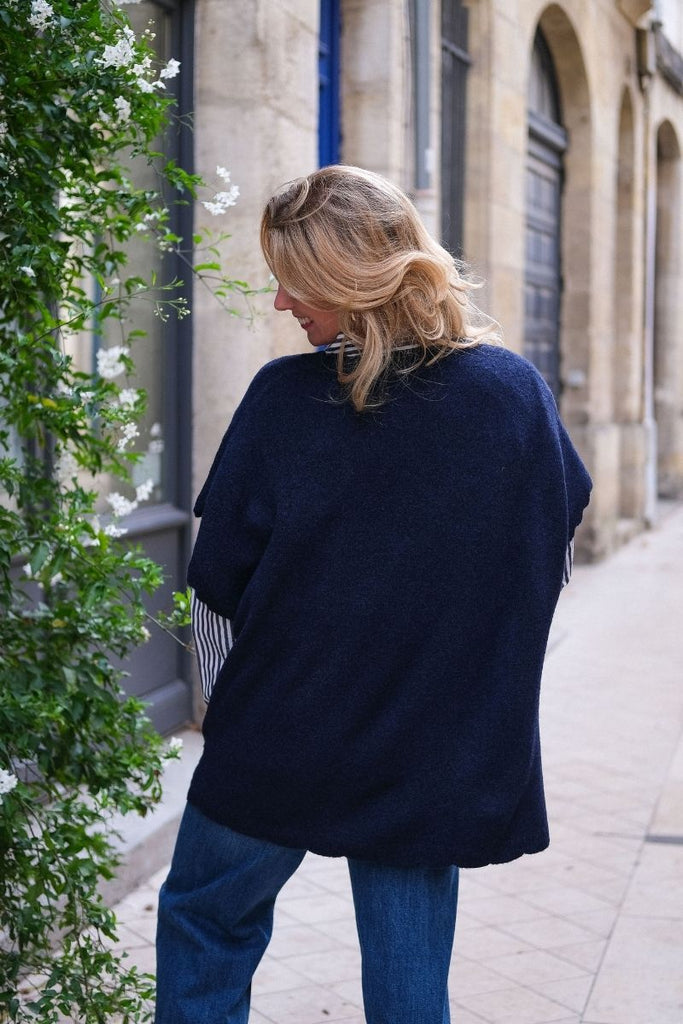 Pull Iamacha, couleur marine, marque Ichi