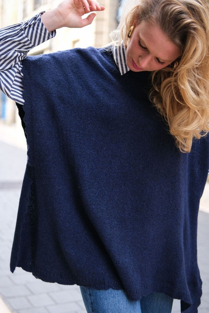 Pull Iamacha, couleur marine, marque Ichi