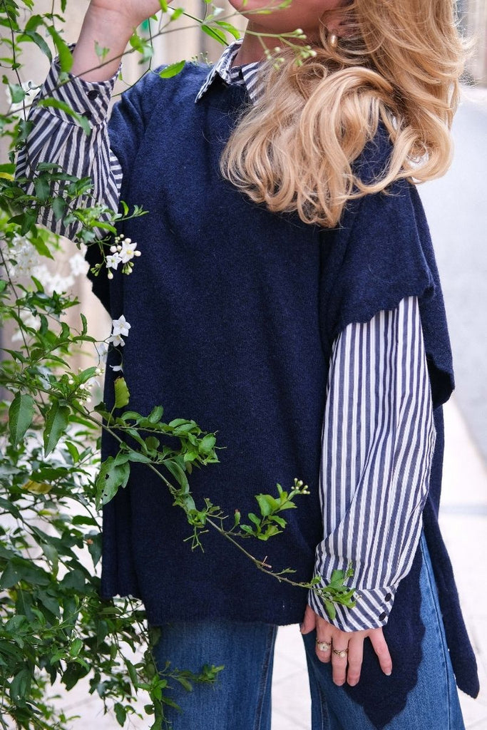 Pull Iamacha, couleur marine, marque Ichi