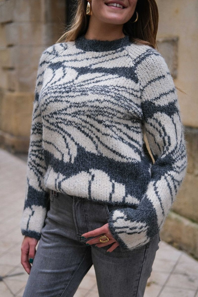 Pull Objjuline, couleur grise, marque Object