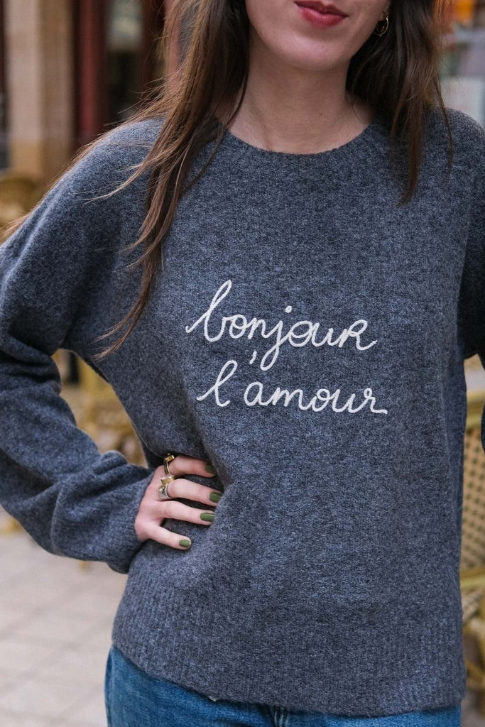 Pull Saints, couleur gris, marque Grace & Mila