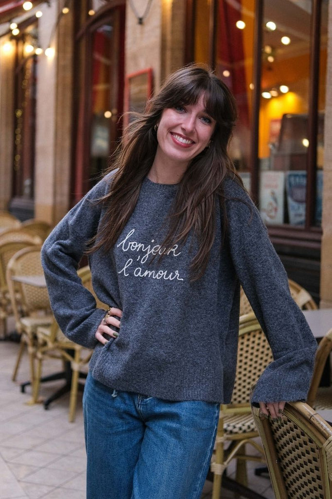 Pull Saints, couleur gris, marque Grace & Mila