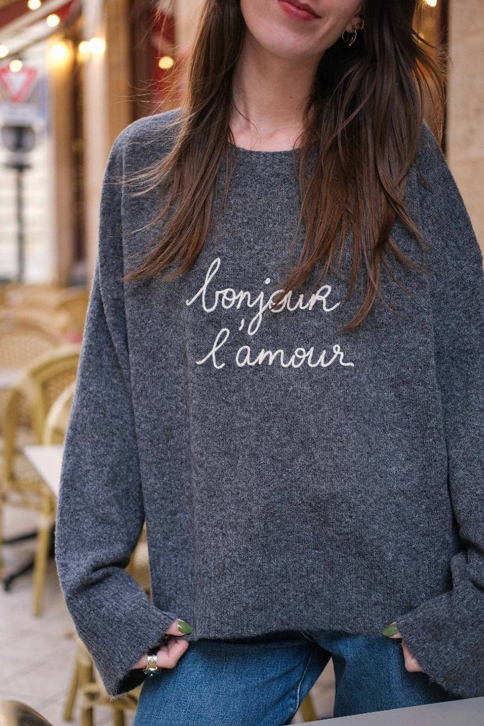 Pull Saints, couleur gris, marque Grace & Mila