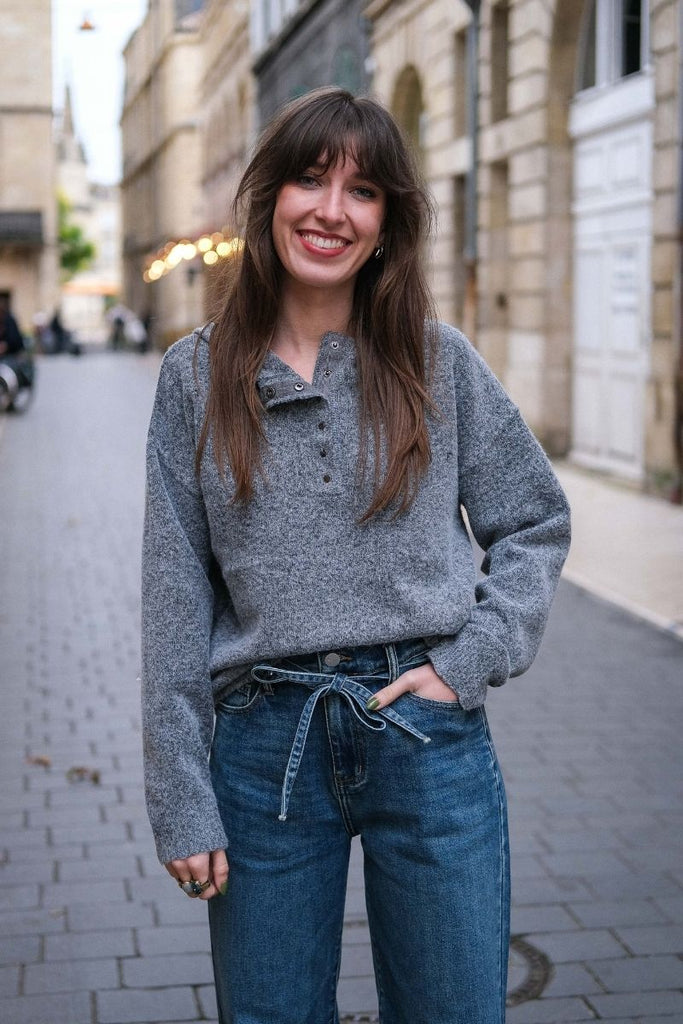 Pull Vicasti, couleur gris, marque Vila