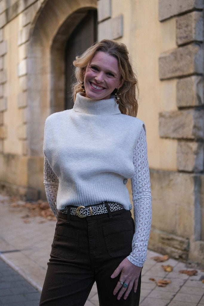 Pull Vilyla, couleur écru, marque Vila