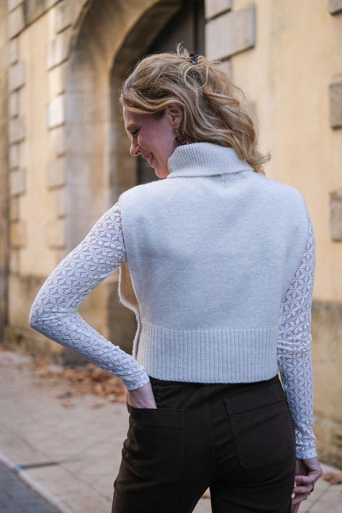 Pull Vilyla, couleur écru, marque Vila