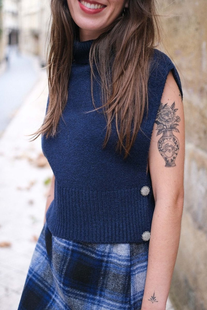 Pull Vilyla, couleur marine, marque Vila