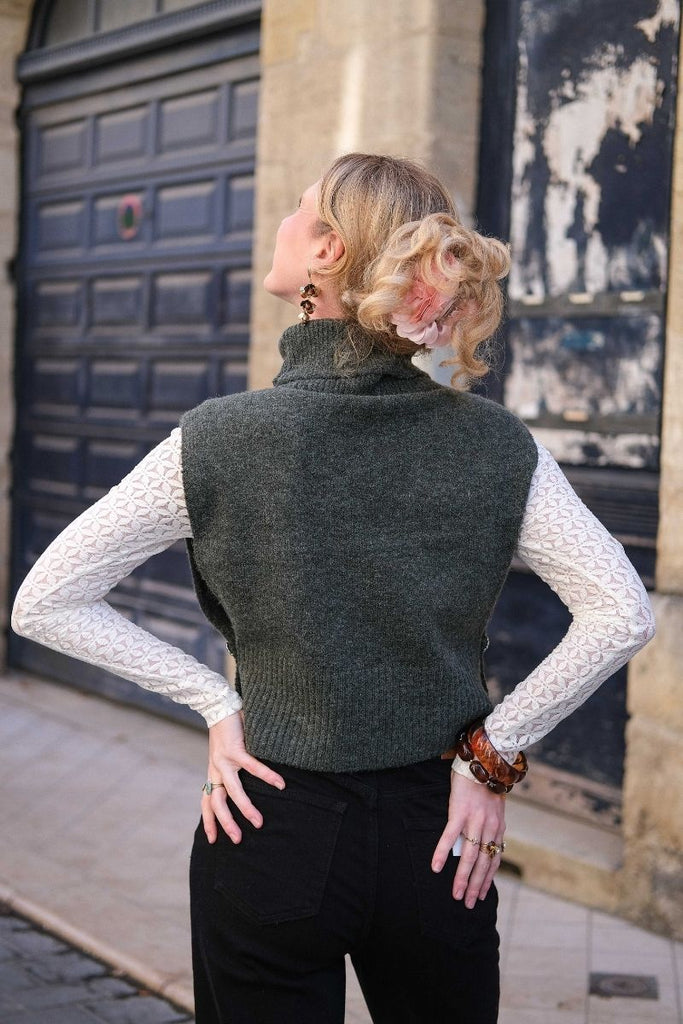 Pull Vilyla, couleur vert, marque Vila