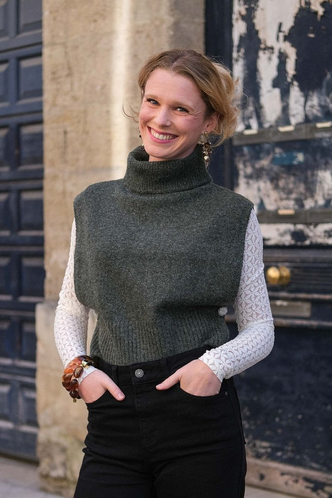 Pull Vilyla, couleur vert, marque Vila