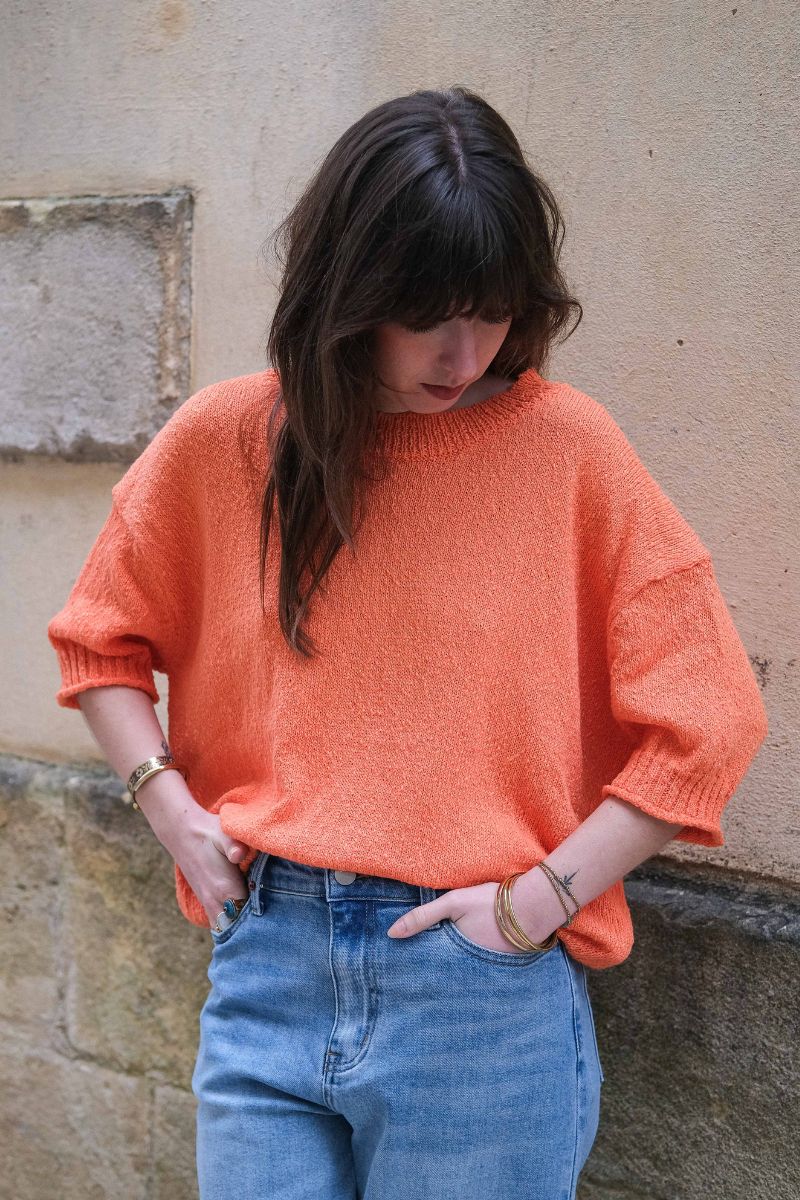 Pull Aliyah, couleur orange, marque Orfeo