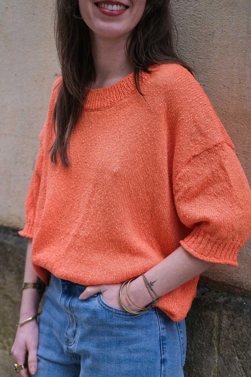 Pull Aliyah, couleur orange, marque Orfeo