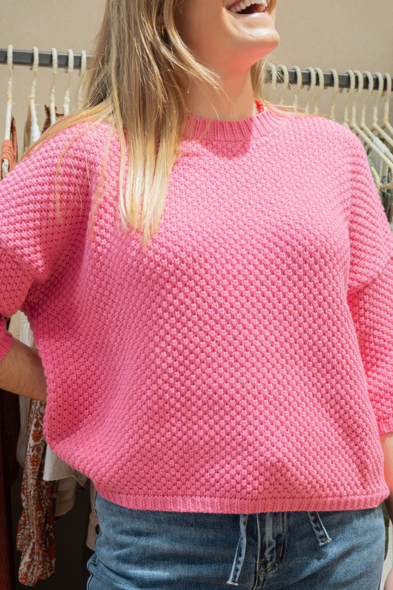 Pull Ben, couleur fuschia, marque Orfeo, col rond