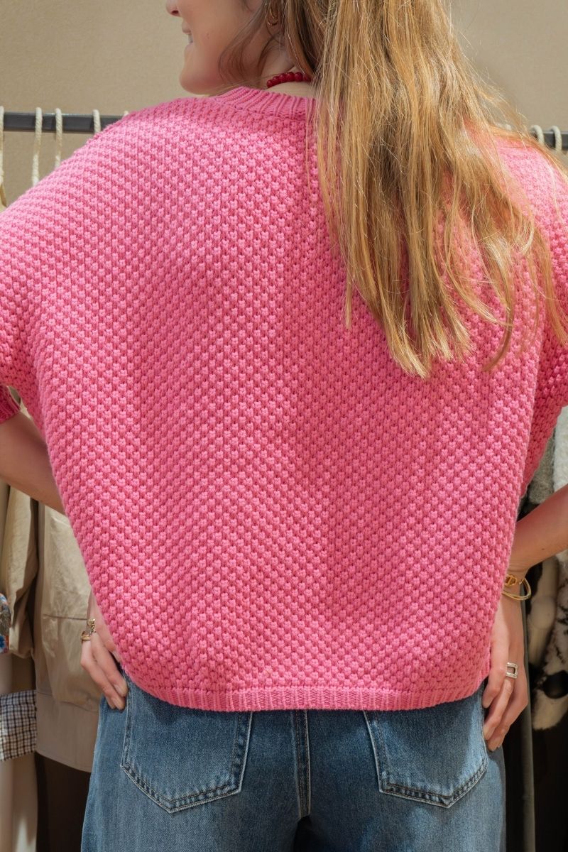 Pull Ben, couleur fuschia, marque Orfeo, col rond