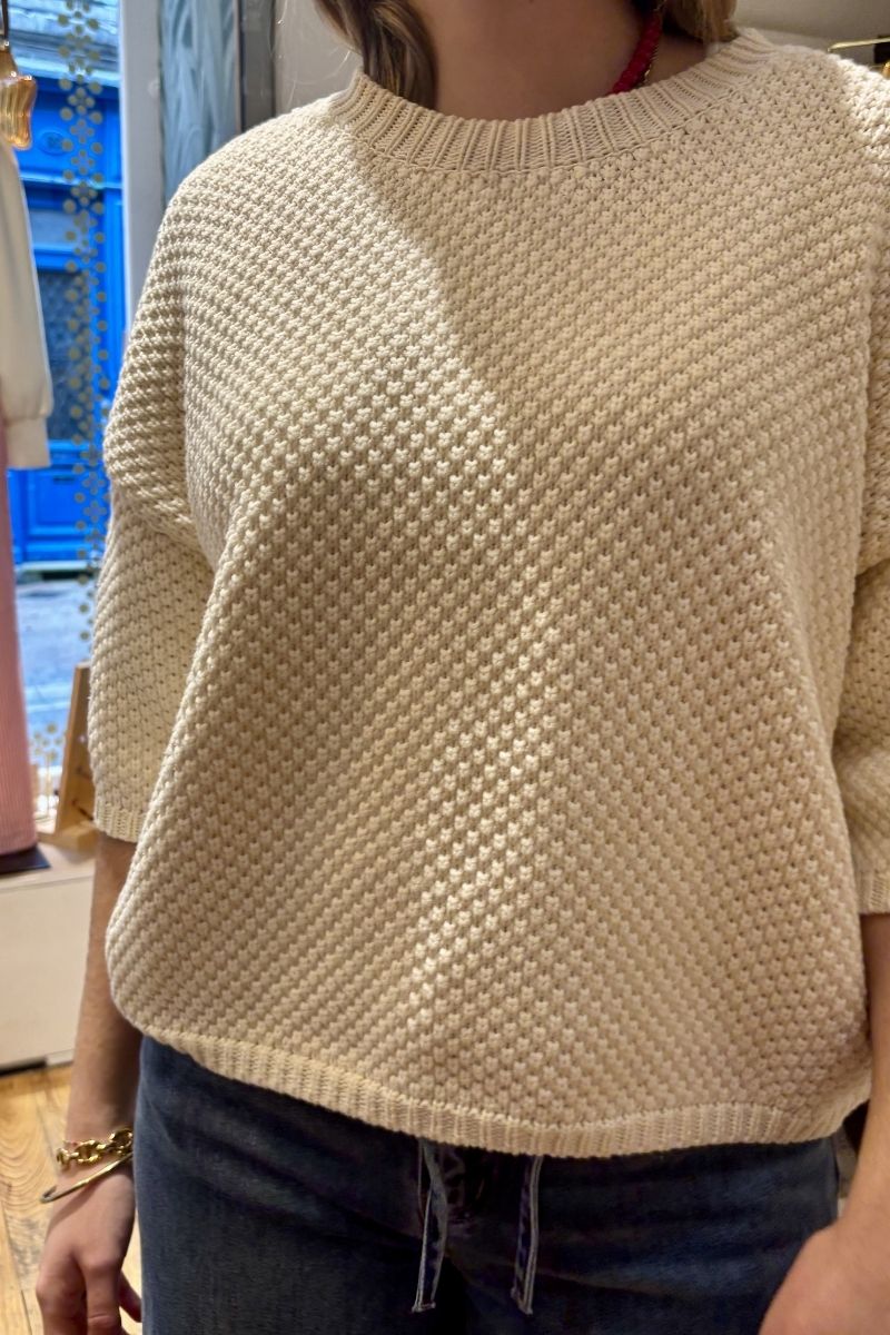 Pull Ben, couleur écru, marque Orfeo, col rond