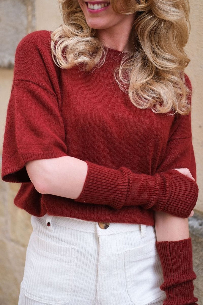 Pull Mina, couleur bordeaux, marque See U Soon