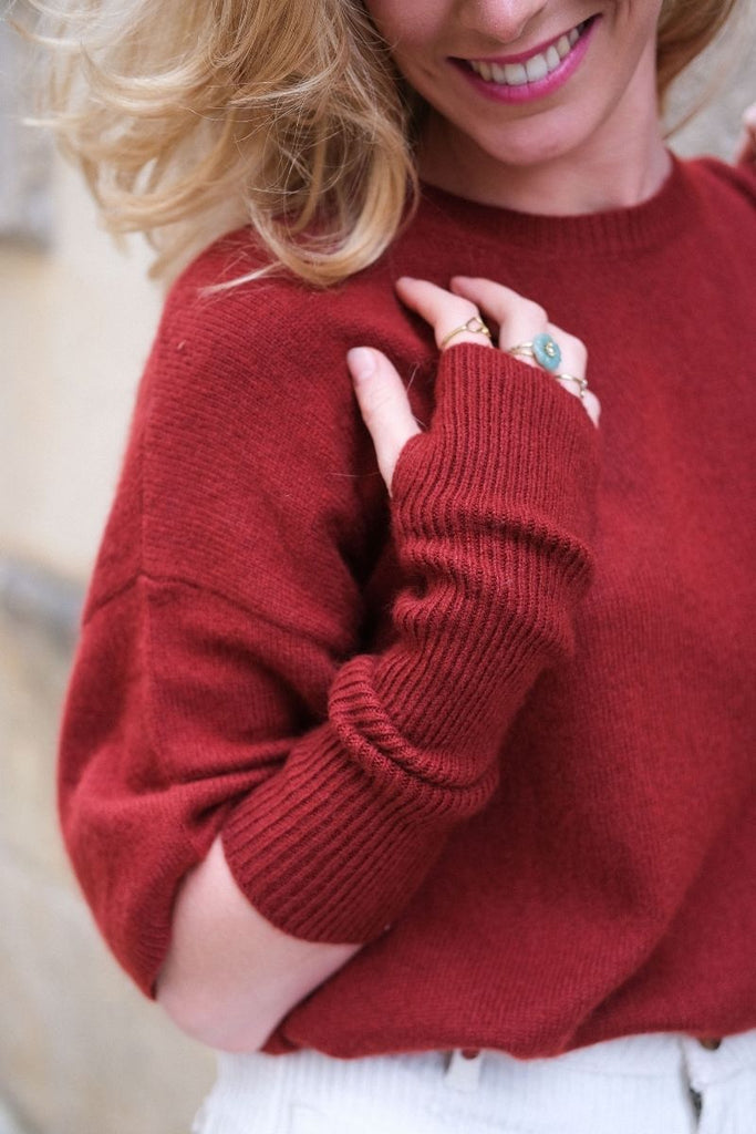 Pull Mina, couleur bordeaux, marque See U Soon