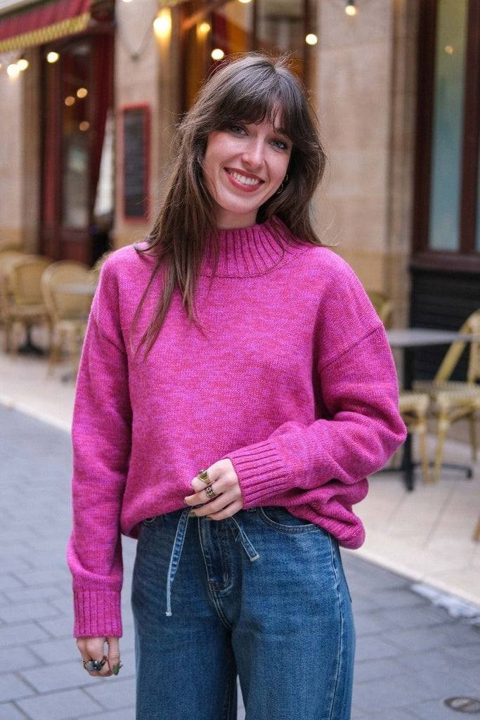 Pull Perrein, couleur fuchsia, marque Frnch