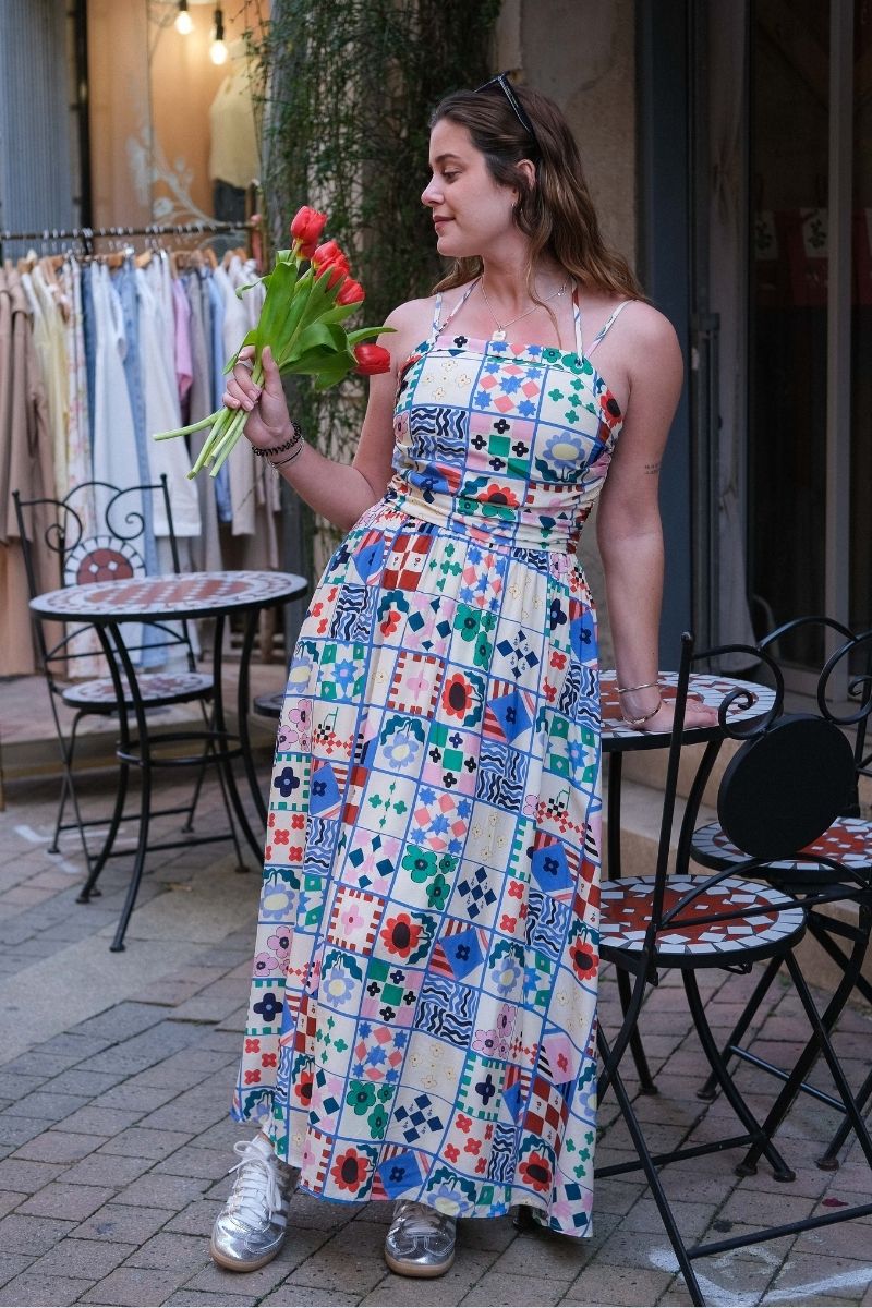 Robe Hippuris, couleur multicolore, marque Frnch, robe longue