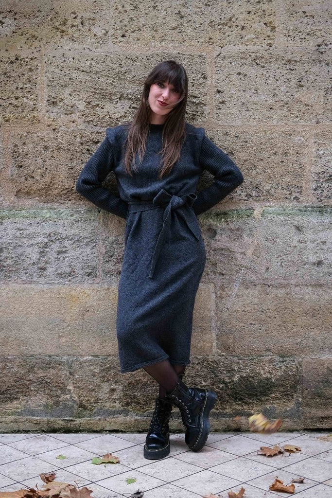 Robe Objaki, couleur gris foncé, marque Object