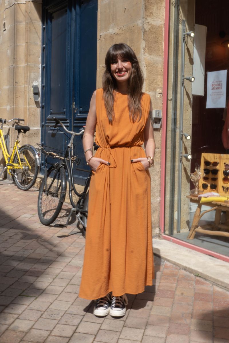 Robe Julia, couleur ocre, marque The Korner