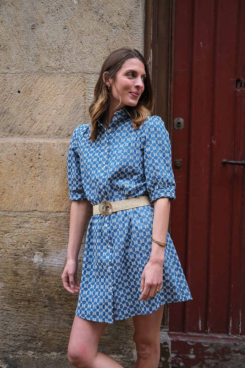 Robe Ocearia, couleur bleu, marque Artlove, matière broderies