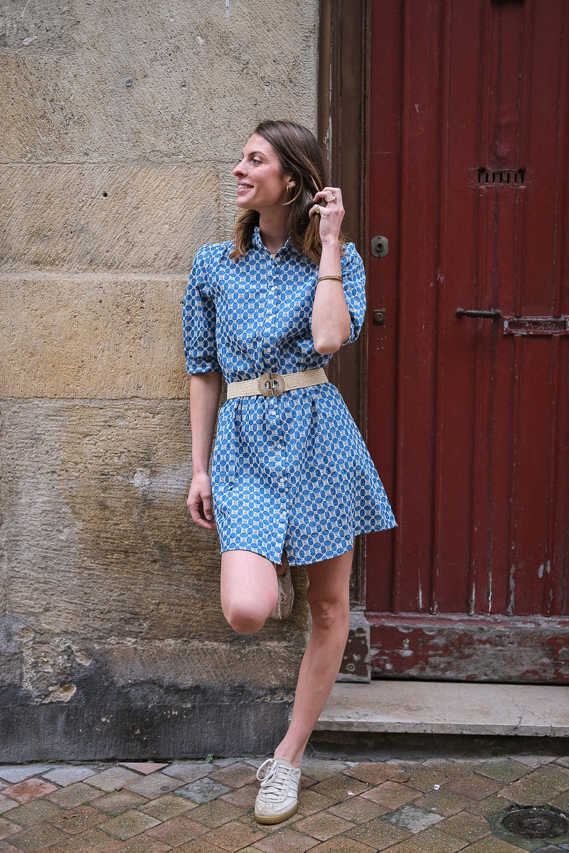 Robe Ocearia, couleur bleu, marque Artlove, matière broderies