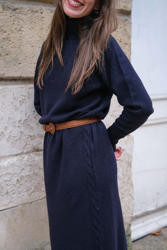 Robe pull Ihdasila, couleur marine, marque Ichi