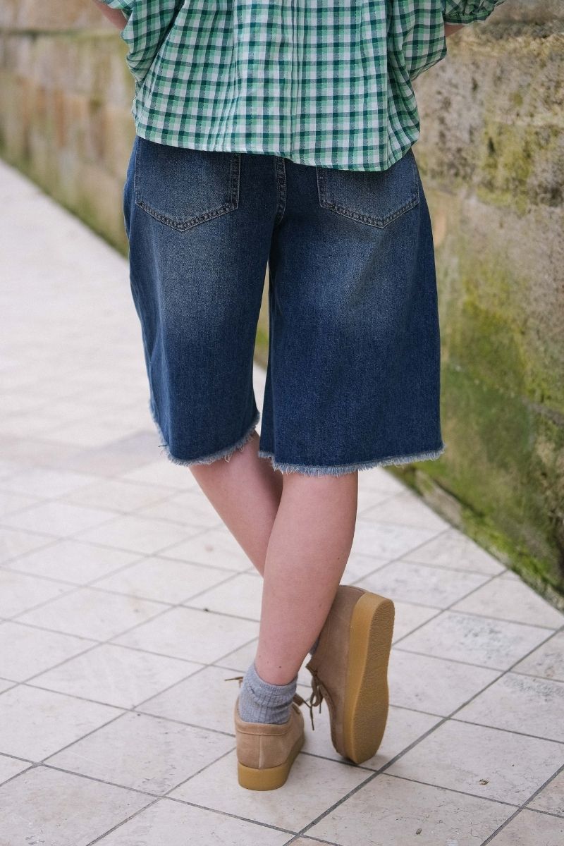 Short Lilo, couleur jean, marque Orfeo, coupe large
