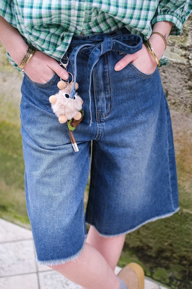 Short Lilo, couleur jean, marque Orfeo, coupe large