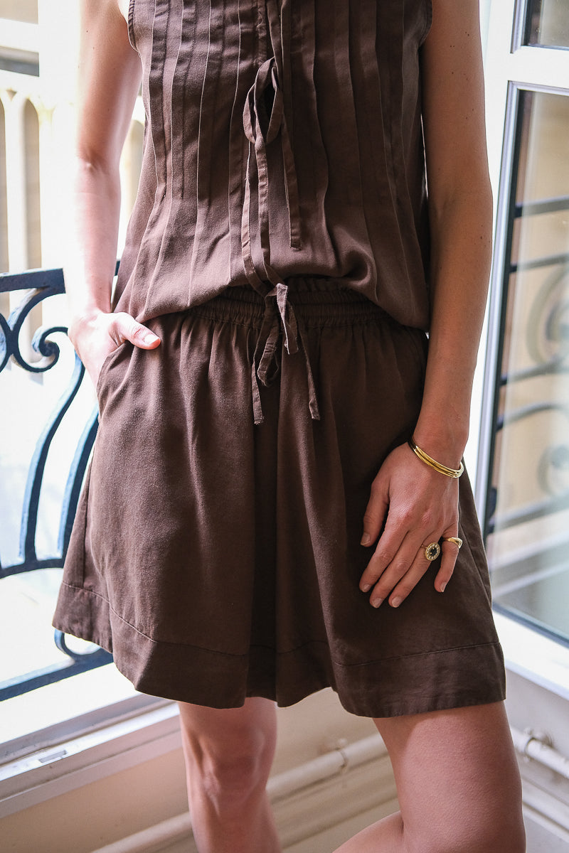 Short Vitevira, couleur marron, marque Vila
