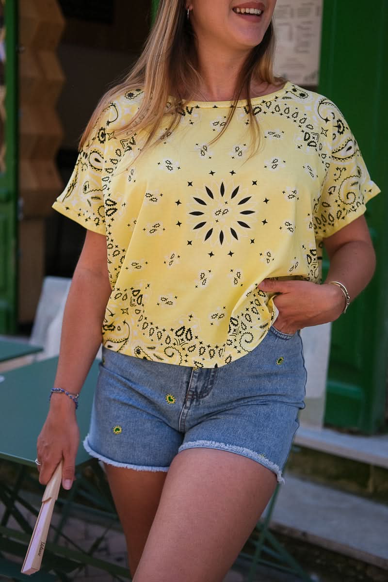 T-shirt bandana jaune