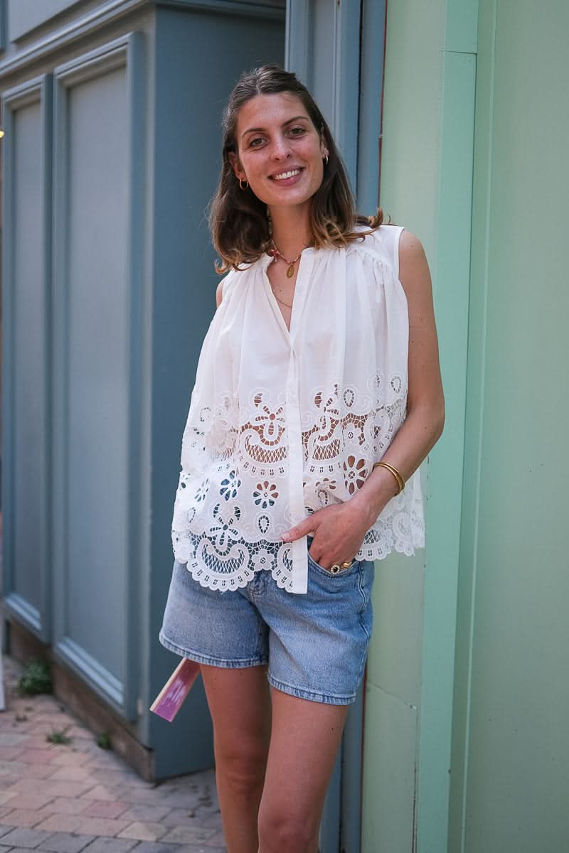 Top Dentelle White