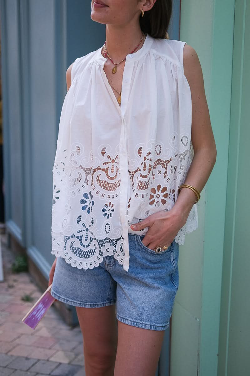 Top Dentelle White