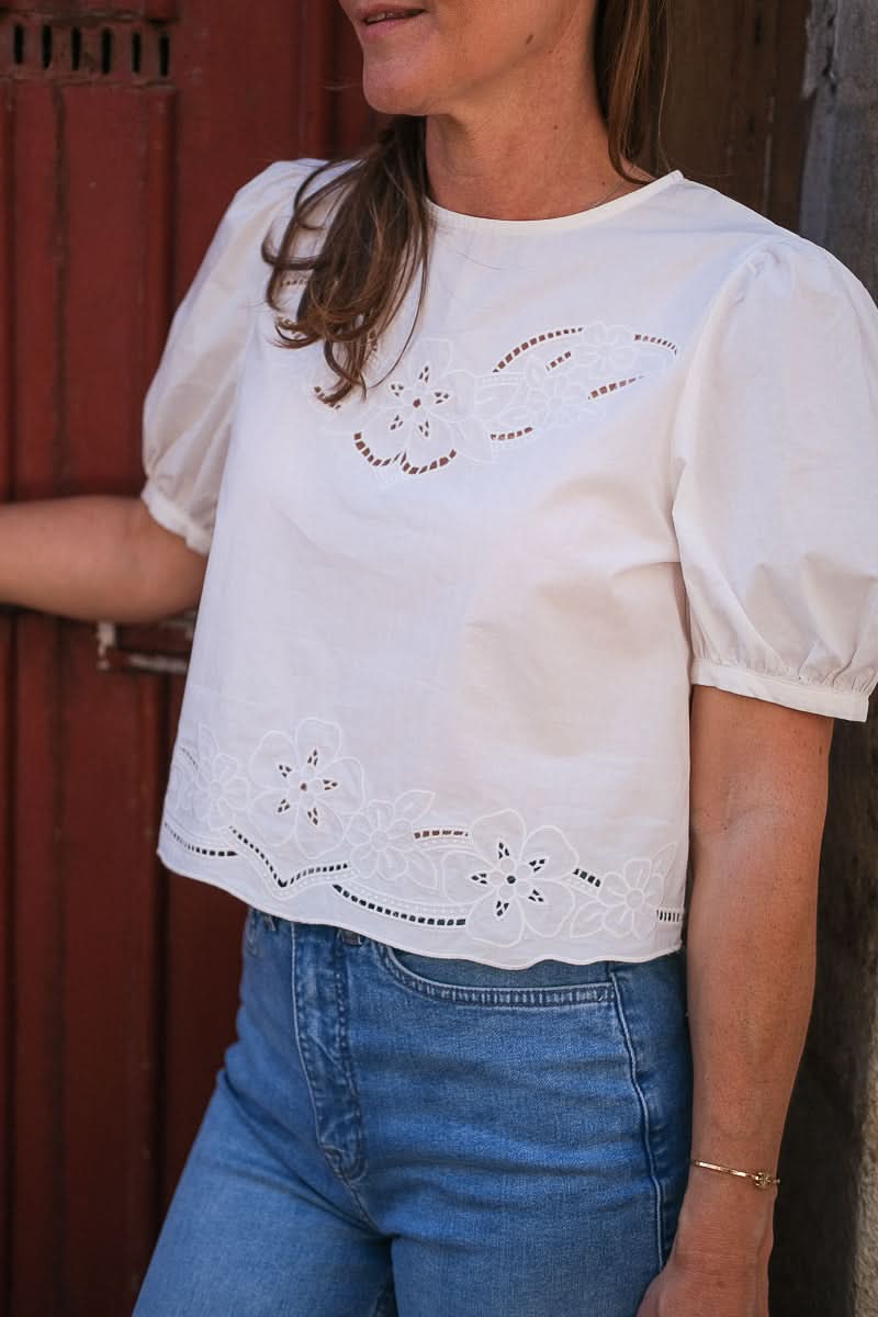 Chemise Broderie Blanc
