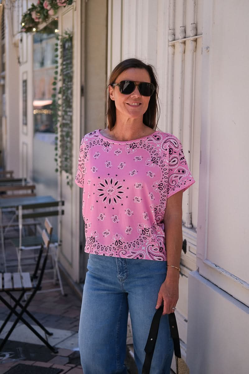T-shirt bandana rose