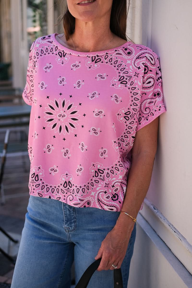 T-shirt bandana rose