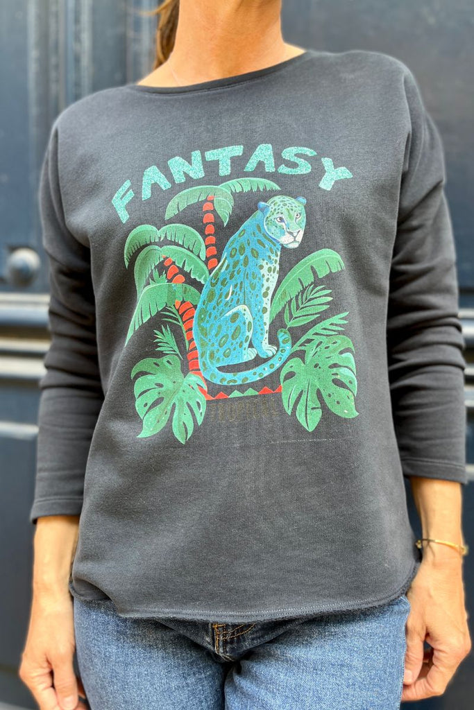 Sweat Fantasy, couleur marine, marque Marcello, encolure ronde, manches longues