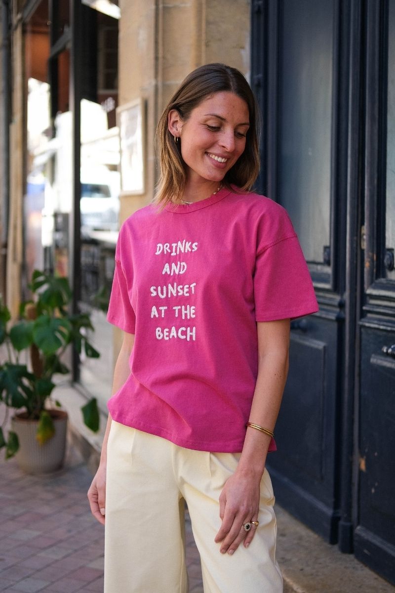 T-shirt Ihmagdy, couleur fuschia, marque Ichi