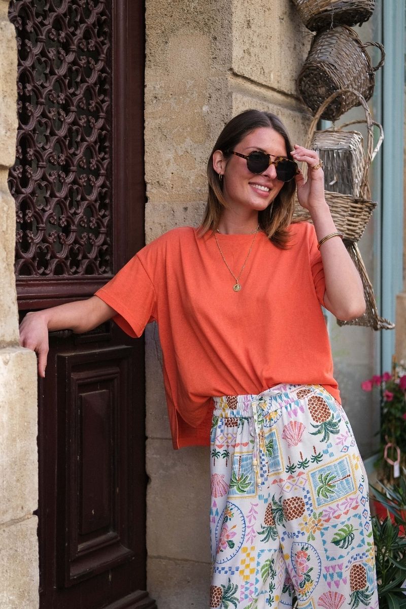 T-shirt Flora, couleur orange, marque Rue Mazarine