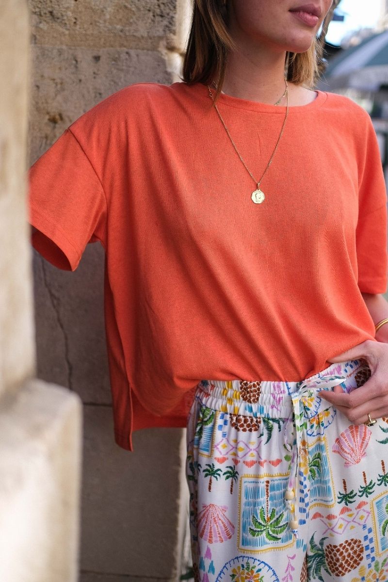 T-shirt Flora, couleur orange, marque Rue Mazarine