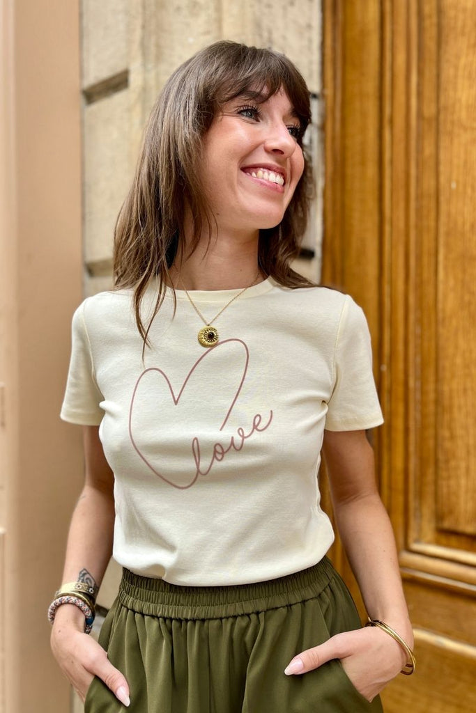 T-shirt Sixte, couleur écru, marque Grace & Mila
